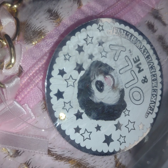 😺OLLIE &FRIENDS Olly The Cat in Gold & Pink Crossbody - Picture 5 of 6